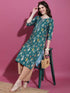 Vasthrlay Women Green Printed Straight Kurtas